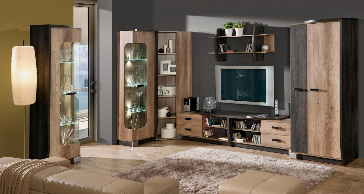 VITRINE PALMERO 192,5/50 cm in Braun - Braun, Holzwerkstoff (50/192.5/46cm) - MASSENO