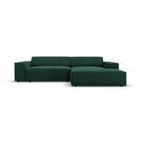 MODULARES-ECKSOFA rechts Jodie aus strukturiertem Stoff grün 3 Sitzplätze - Grün, Textil (166/224cm) - Micadoni