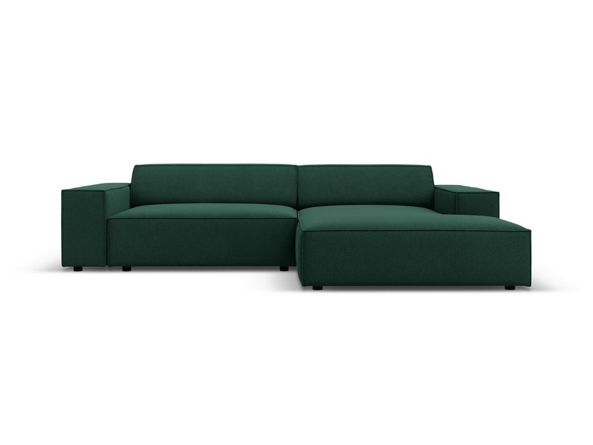 MODULARES-ECKSOFA rechts Jodie aus strukturiertem Stoff grün 3 Sitzplätze - Grün, Textil (166/224cm) - Micadoni