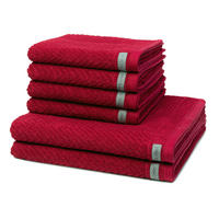 FROTTIERSET Smart 6-teilig - Rot, Textil (50/100cm) - Ross
