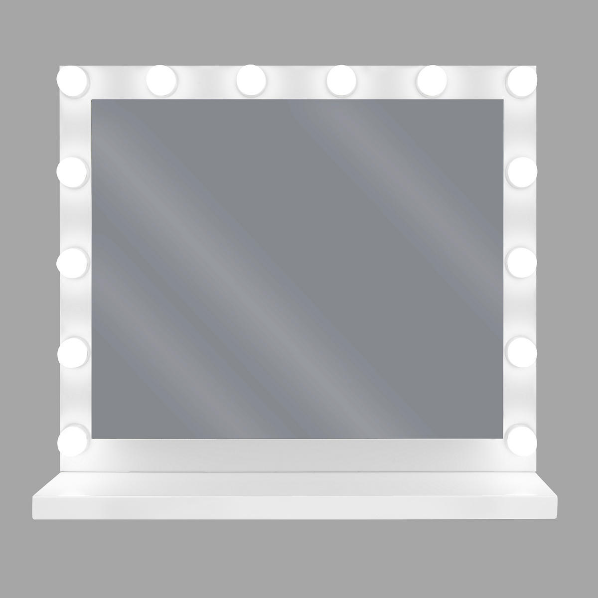 BADSPIEGEL mit LED-Beleuchtung rechteckig 50/60 cm Beauvoir - Weiß, Metall (60/50/2cm) - Beliani