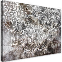 WANDBILD mandala abstrakt orient - Grau, Textil (60/40cm) - Feeby