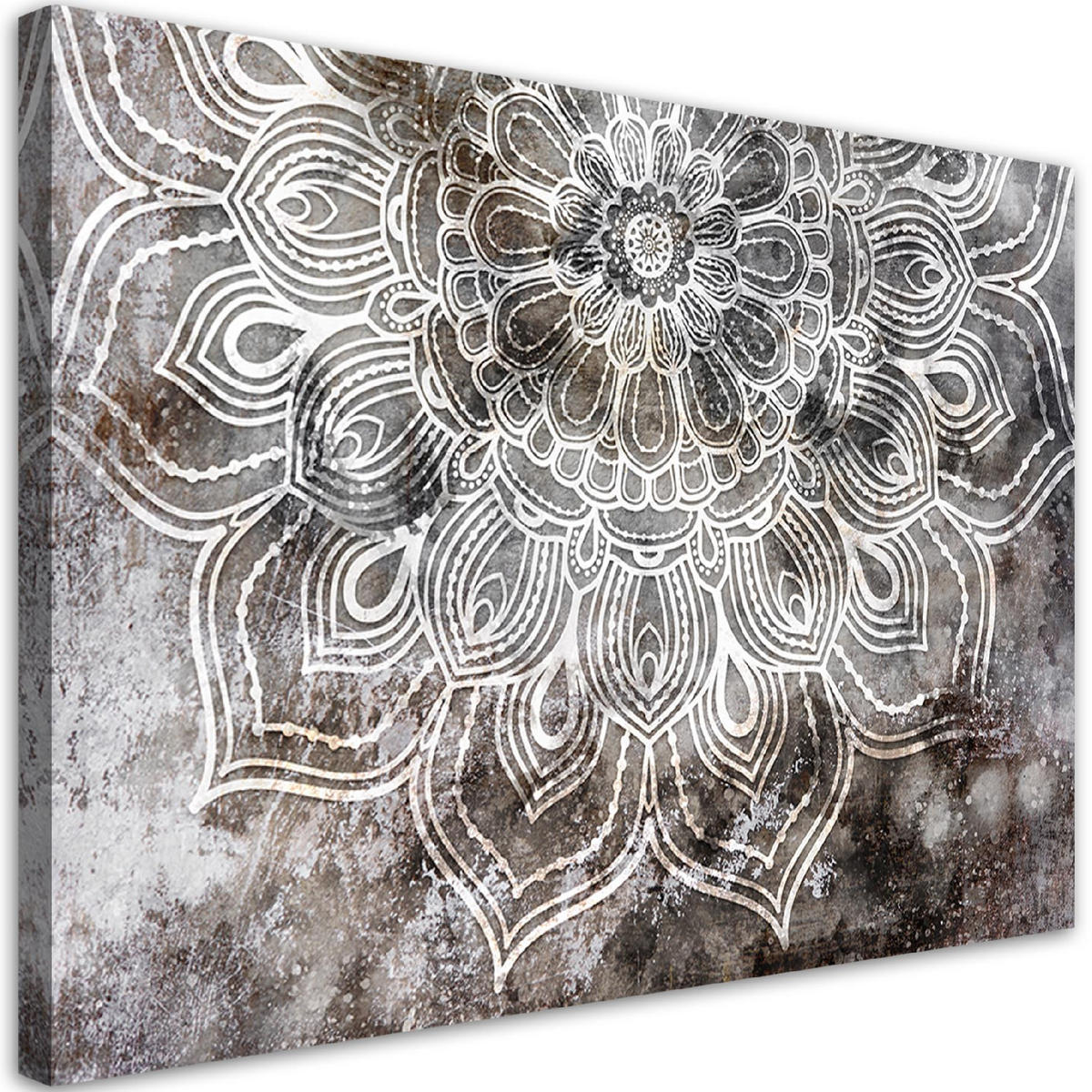 WANDBILD mandala abstrakt orient - Grau, Textil (60/40cm) - Feeby