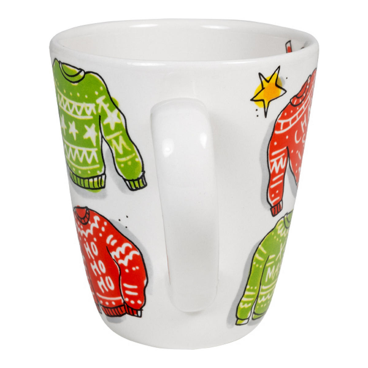 BECHER Fröhlicher Weihnachtspullover in Bunt - 350 ml - Multicolor, Keramik (0.35L) - Blond Amsterdam