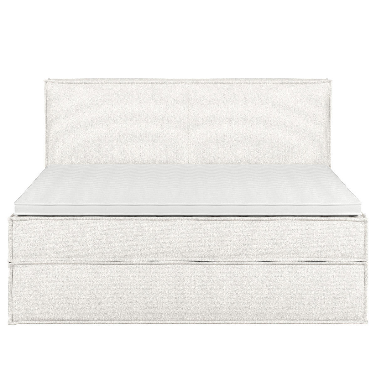 BOXSPRINGBETT mit Kopfteil - Premium - Weiß, Textil (180/200cm) - home24