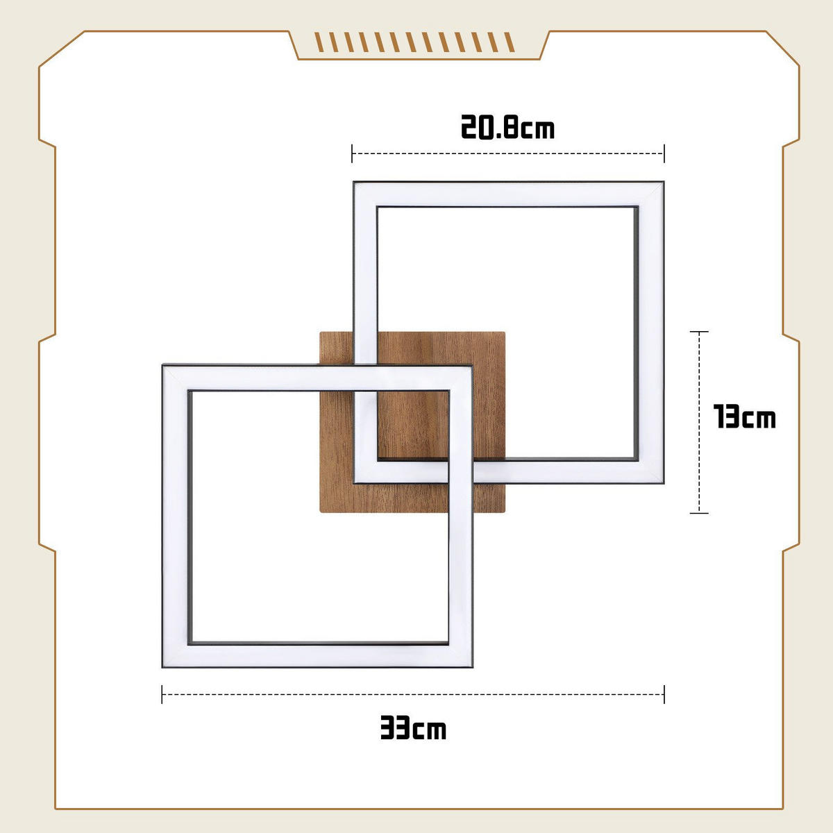 LED-DECKENLEUCHTE Frost 33.3/33/6.1 cm - Schwarz, Metall (33.3/33/6.1cm) - Nettlife