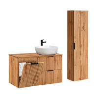 BADMÖBEL 100.8cm Adriel 2er-Set Holz - Braun, Holzwerkstoff (100.8/59/46cm) - Petits-meubles