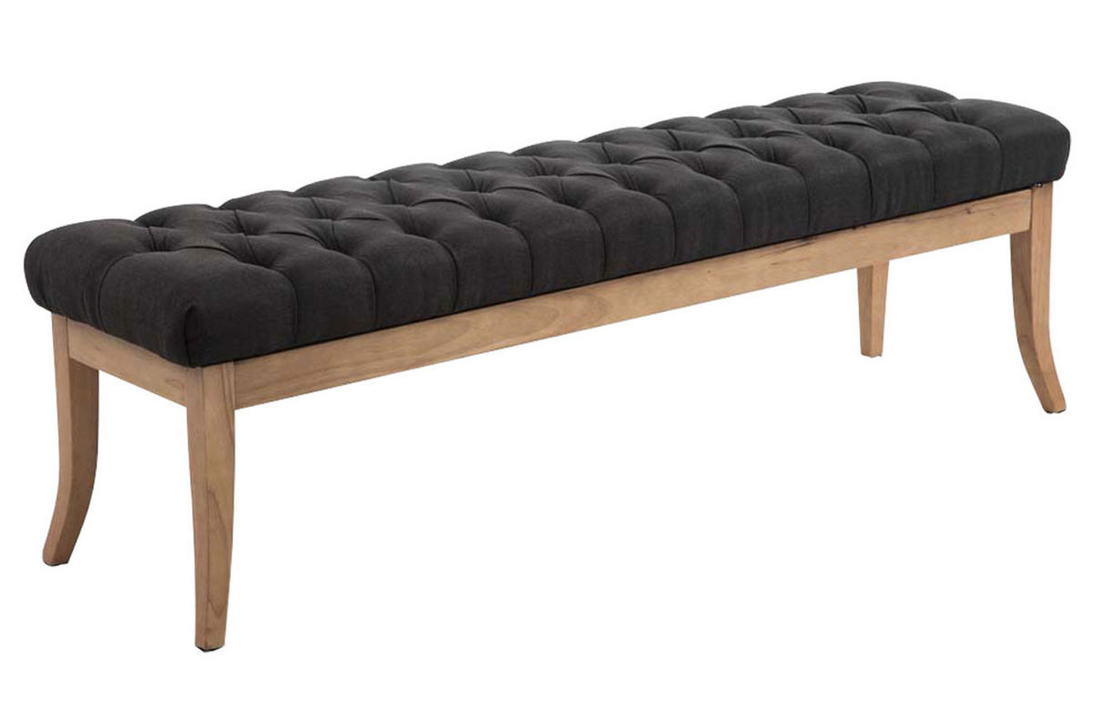 SITZBANK 150/38 cm Stoff dunkelgrau - Dunkelgrau/Naturfarben, Holz/Textil (150/46/38cm) - CLP
