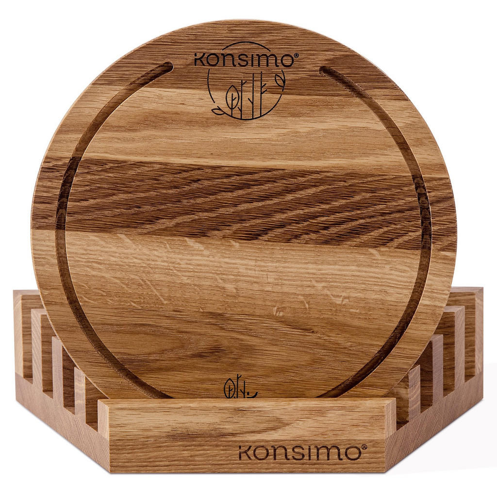 Thumbnail - Konsimo® Schneidebrett, Eiche, Holz, 25x8 cm, FSC 100%, Hergestellt in Europa, Küchenzubehör, Schneidebretter