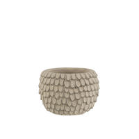 BLUMENTOPF BLATT - Zement - Grau - M - Ø 18,5 cm - Grau, Stein (18.5/13.5cm) - J-Line