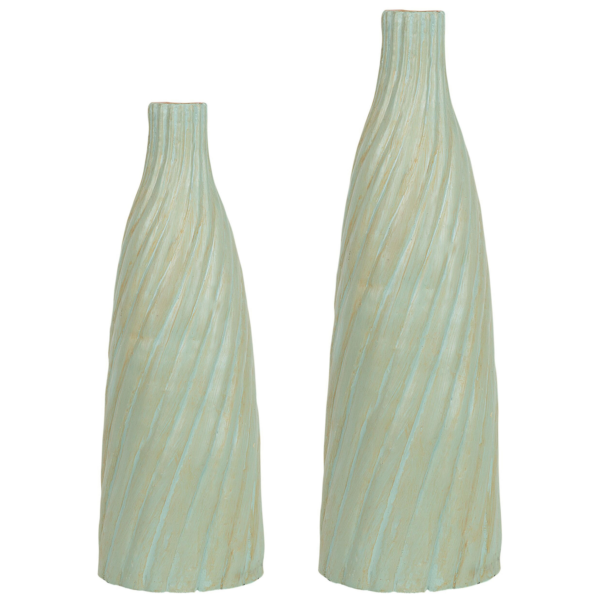 DEKOVASE Terrakotta grün Florentia - Grün, Stein (54cm) - Beliani