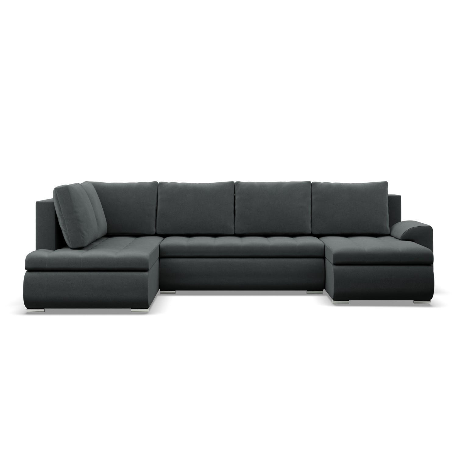 U-SOFA MIT SCHLAFFUNKTION FORESTA, Dunkelgrau - Dunkelgrau, Textil (300/89/200cm)