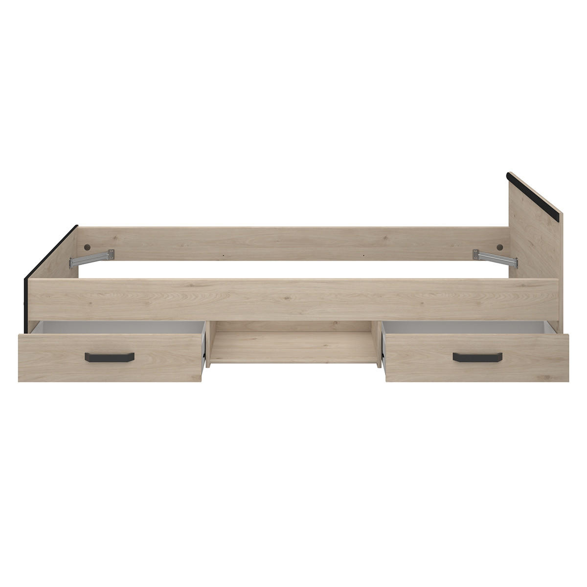 BETT mit 2 Schubladen mit Stauraum Liegefläche 90x200 - Nashville - Apfelbaumfarben, Holzwerkstoff (203/58.9/95.8cm) - Calicosy