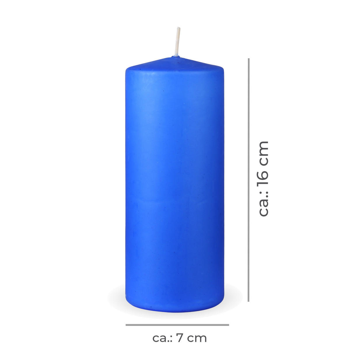 STUMPENKERZEN 4er Pack "Dunkelblau", Größe Ø7cm x Höhe: 16 cm - Dunkelblau, Naturmaterialien (7/16cm) - Bestlivings