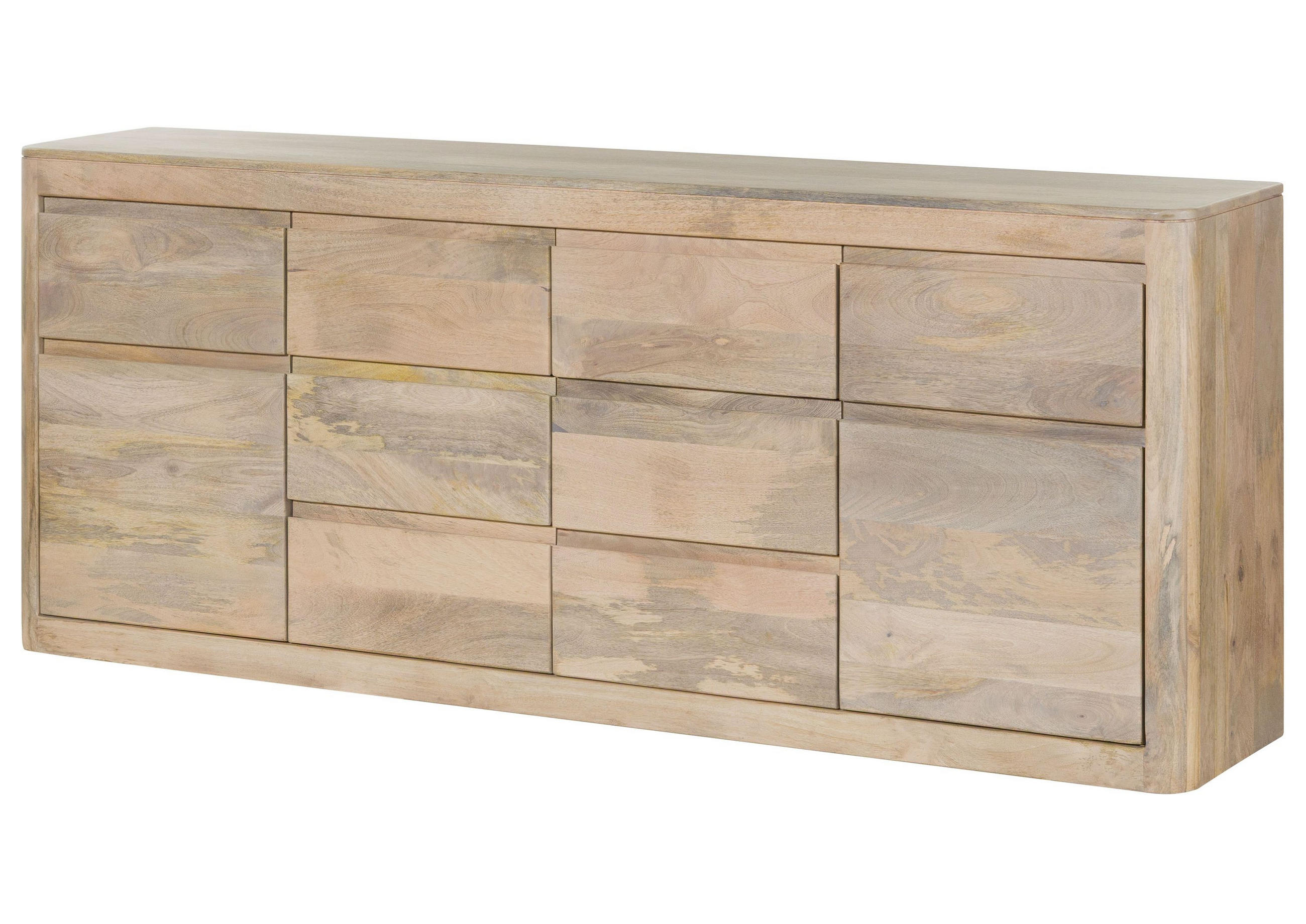 SIDEBOARD Mango 200x40x80 weiß lackiert TORONTO #370 - Weiß, Holz (200/80/40cm) - Massivmoebel24