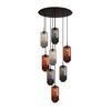 GALERIELEUCHTE Velo 8-flammig Mehrfarbig Ø 18cm - Multicolor/Schwarz, Glas (18/18/33cm) - s.luce