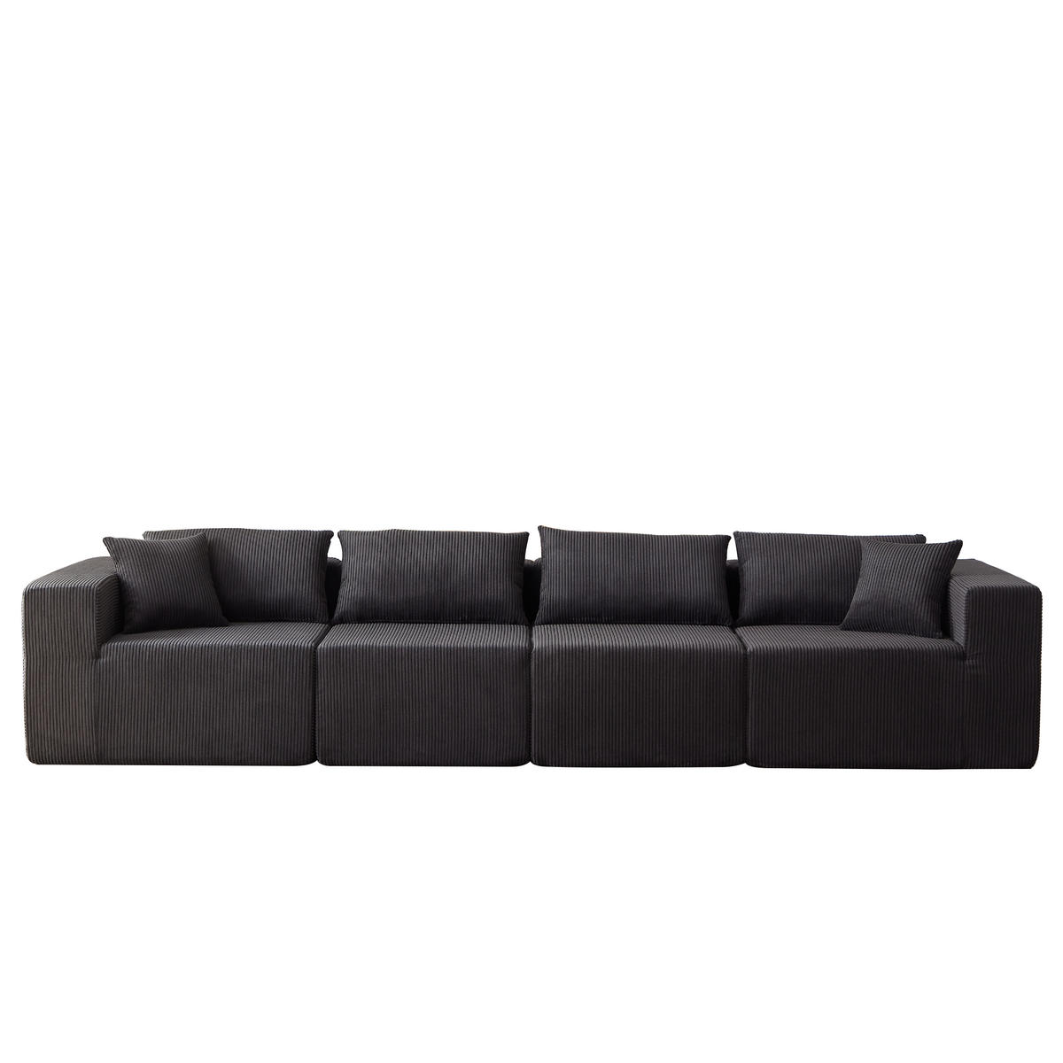 ECKSOFA 264/167/71 cm Schwarz Cord - Schwarz, Textil (264/167cm) - Oxeza