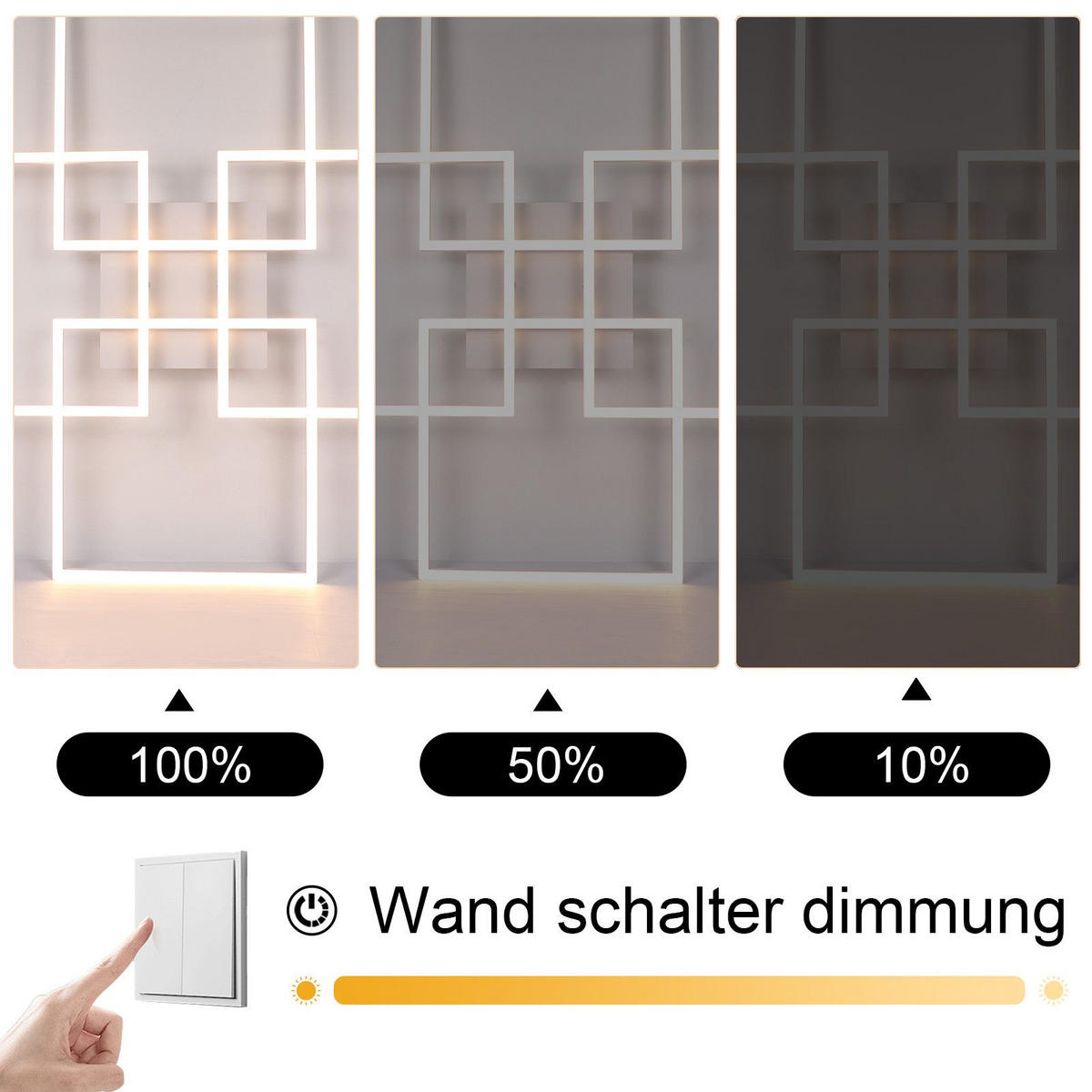 LED-DECKENLEUCHTE Gallegos 72.4/72.4/7.3 cm - Weiß, Metall (72.4/72.4/7.3cm) - Nettlife