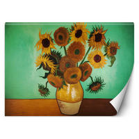 FOTOTAPETE, Sonnenblumen - V. van Gogh - Blau, Papier (100/1cm) - Feeby