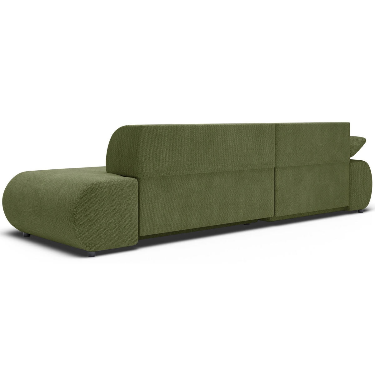 ECKSOFA Armone Olivgrün Chenille - Schwarz/Olivgrün, Kunststoff/Textil (286/173.5cm) - Selsey