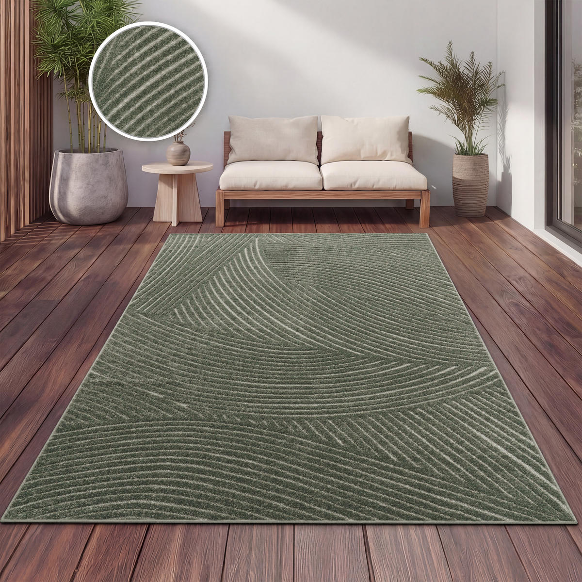 OUTDOORTEPPICH 200/290 cm Cotton 235 - Grün, Textil (200/290cm) - Paco Home