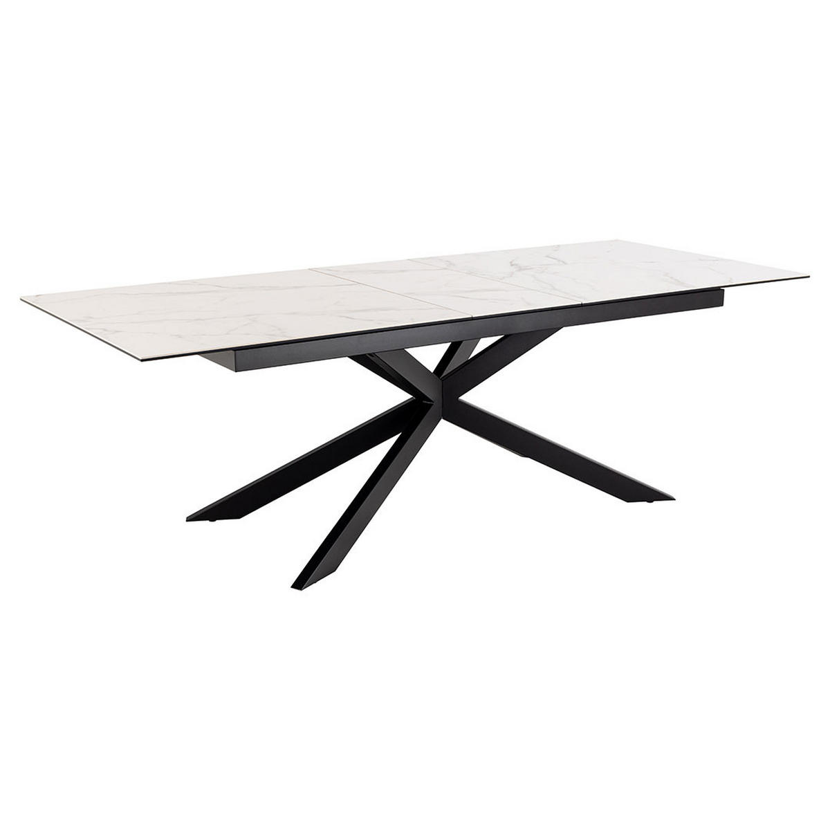 ESSTISCH, Irwine, Weiß, Glas, 240 x 100 x 76 cm - Weiß, Glas/Metall (100/240/76cm) - ebuy24