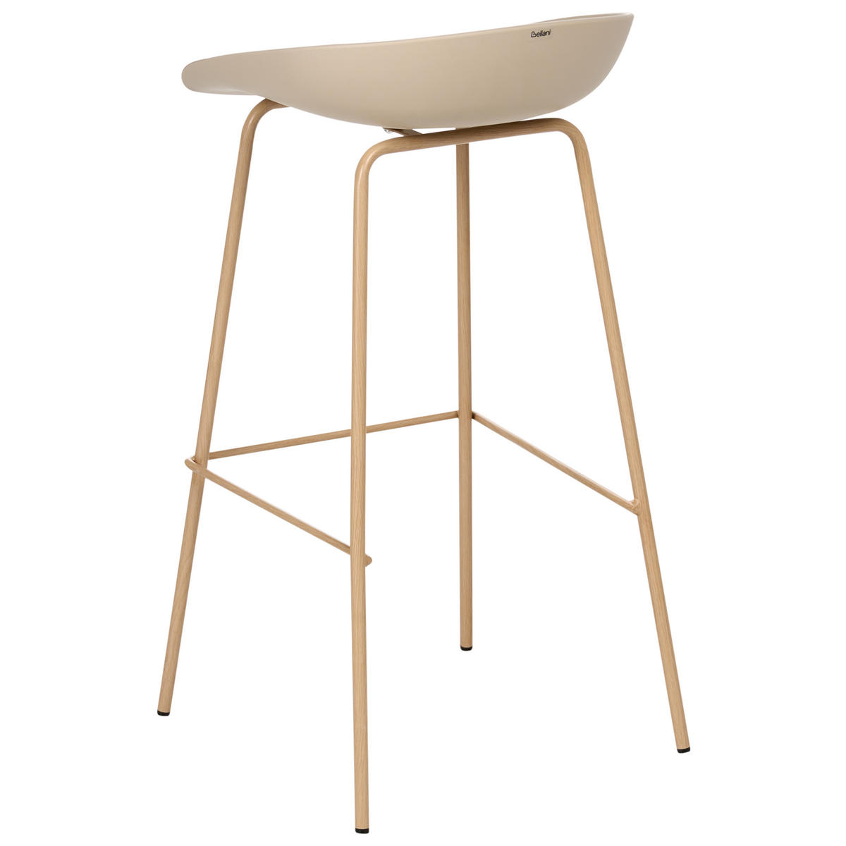 BARSTUHL 4er-Set Beige Venlo - Hellbraun, Kunststoff (43/84/44cm) - Beliani