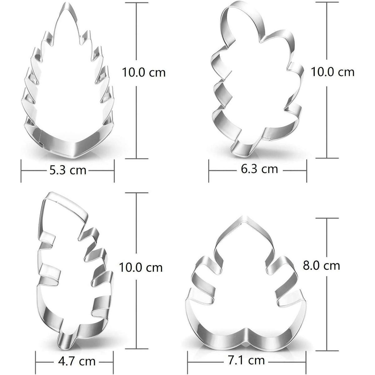 AUSSTECHFORMEN Set 4-teilig Blätter - Multicolor, Metall (7.1/2/10cm)