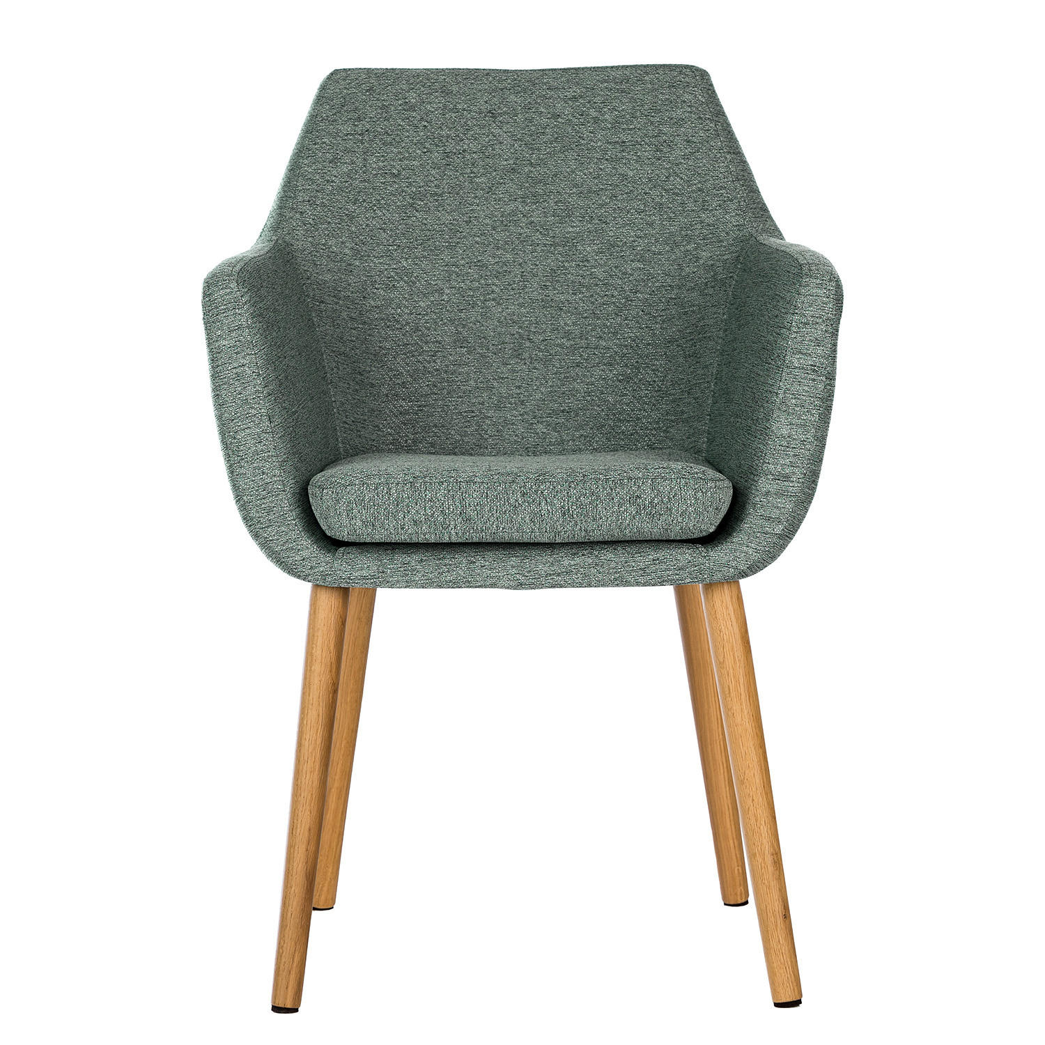 ARMLEHNENSTUHL - Dunkelgrün/Eichefarben, Textil (58/84/58cm) - home24