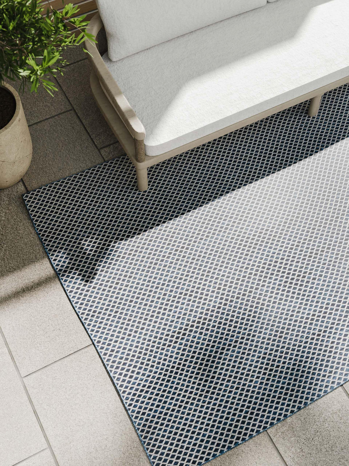 OUTDOORTEPPICH Lou Blau 140x200 cm - Blau, Kunststoff (140/200cm) - benuta