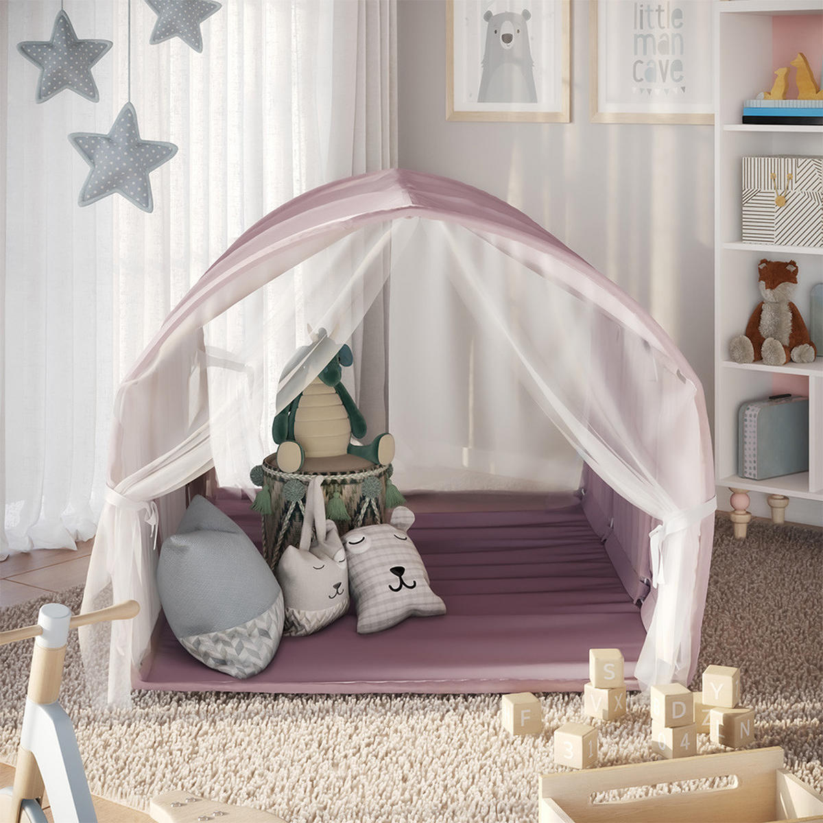 TUNNELZELT Kubby Rosa 100 x 80 cm mit Fenster und Netz - Pink, Textil (100/140cm) - VitaliSpa