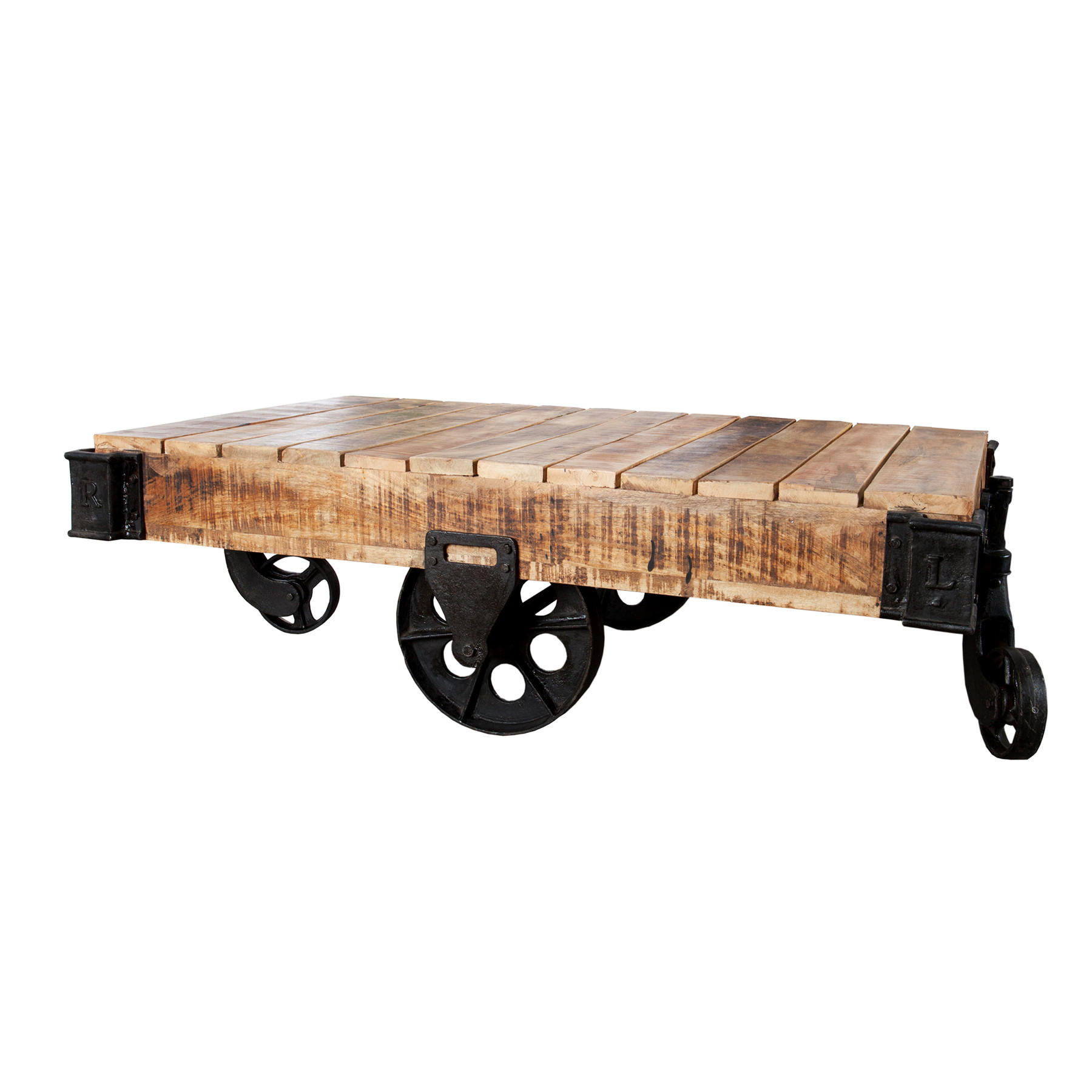 COUCHTISCH RAILWAY Mango rechteckig Natur|Schwarz 118cm - Schwarz/Braun, Holz/Metall (69/118/40cm) - riess-ambiente