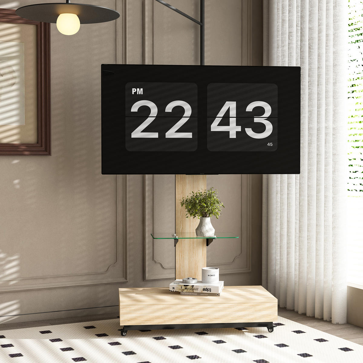 TV-ELEMENT 180/40/125-174.3 cm Naturholz mit Naturholz - Naturfarben, Holz (80/174.3/40cm) - Oxeza