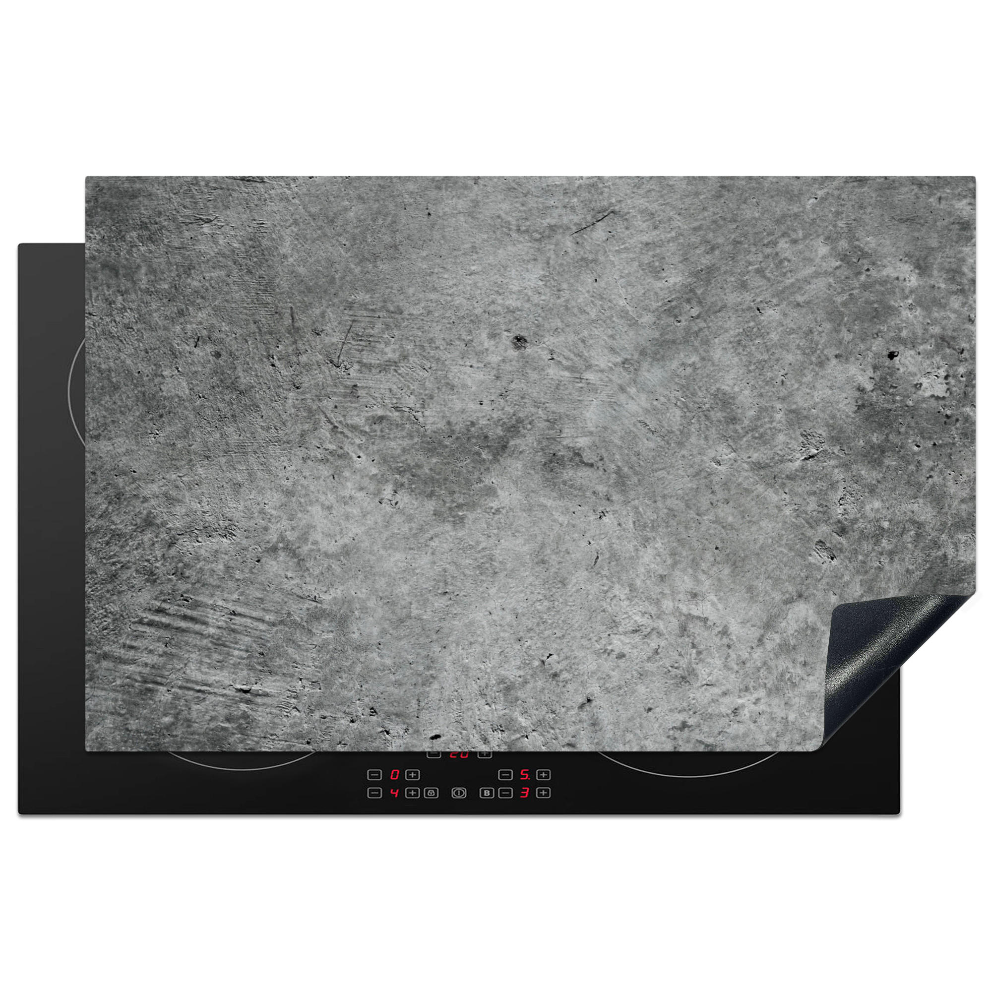 ZAŠČITA ZA INDUKCIJSKO PLOŠČO Beton 81.6x52.7 cm cm - siva, umetna masa (81.6/52.7/0.2cm) - MuchoWow