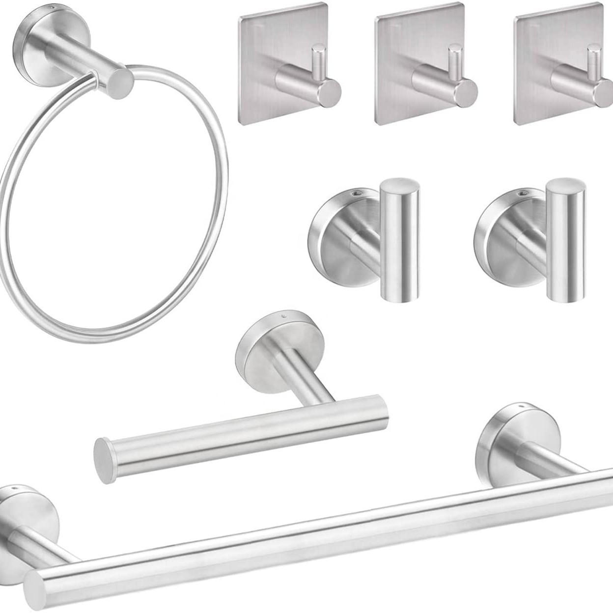 BADEZIMMER-REGAL-SET, silber, 42/18/6 cm - Silberfarben, Metall (18/6/42cm)