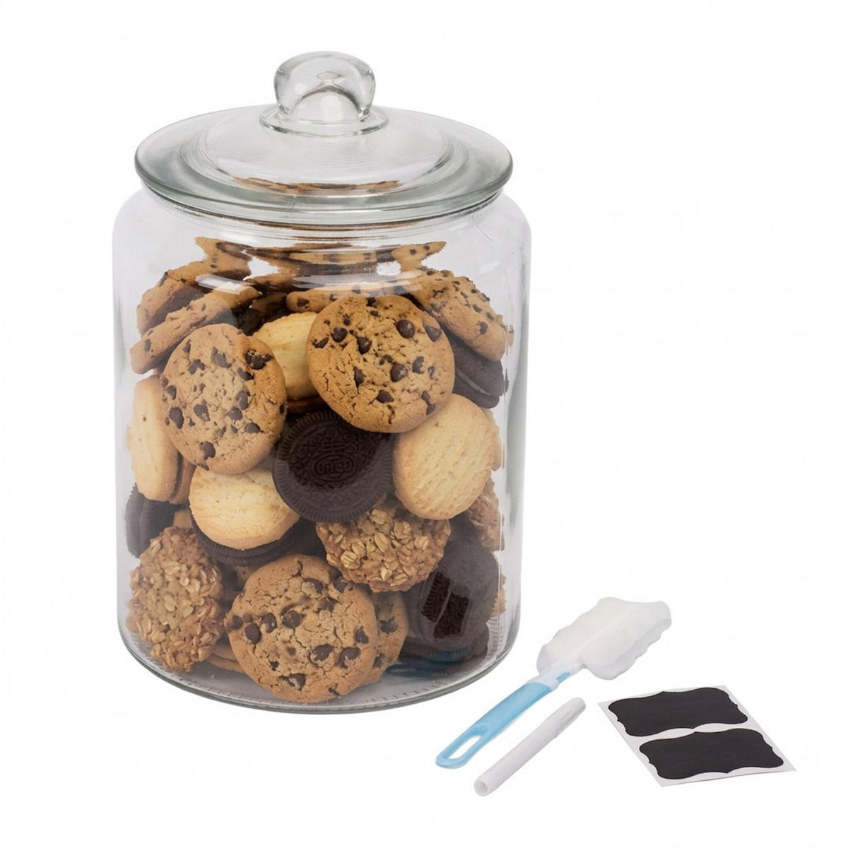 SKLENICE na potraviny - průhledná, sklo (20/30/20cm) - Relaxdays