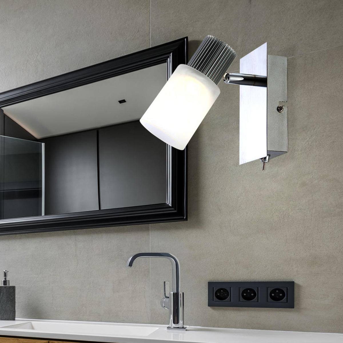 LED WANDLEUCHTE Nickel Alabaster - Silberfarben, Metall (8/13/15.5cm) - Globo Lighting