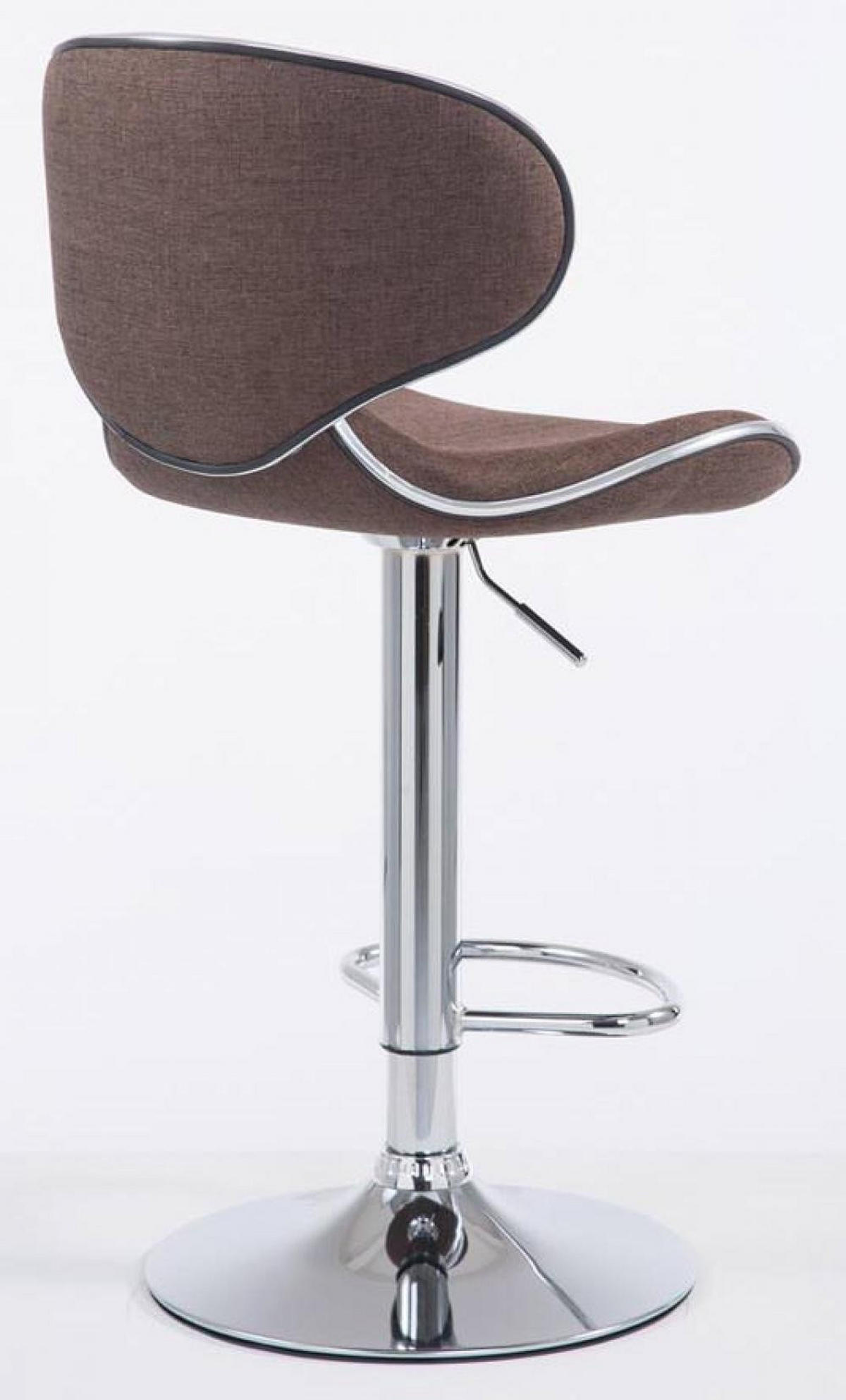 BARHOCKER 2er Set Stoff braun - Chromfarben/Braun, Textil/Metall (46/88/49cm) - CLP