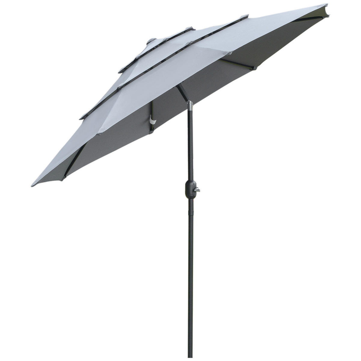 SONNENSCHIRM, Polyester, Stahl, ABS, Dunkelgrau - Dunkelgrau, Metall (265/265cm) - Outsunny