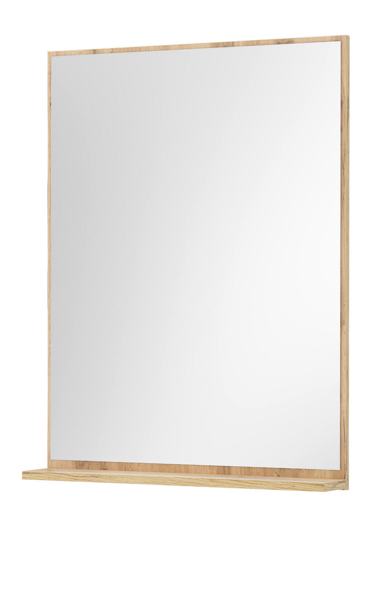 BADSPIEGEL Wotan Eiche, Badspiegel mit Ablage 60 x 80 cm, Center - Eiche Wotan, Glas/Holzwerkstoff (60/80/12cm) - Furn.Design