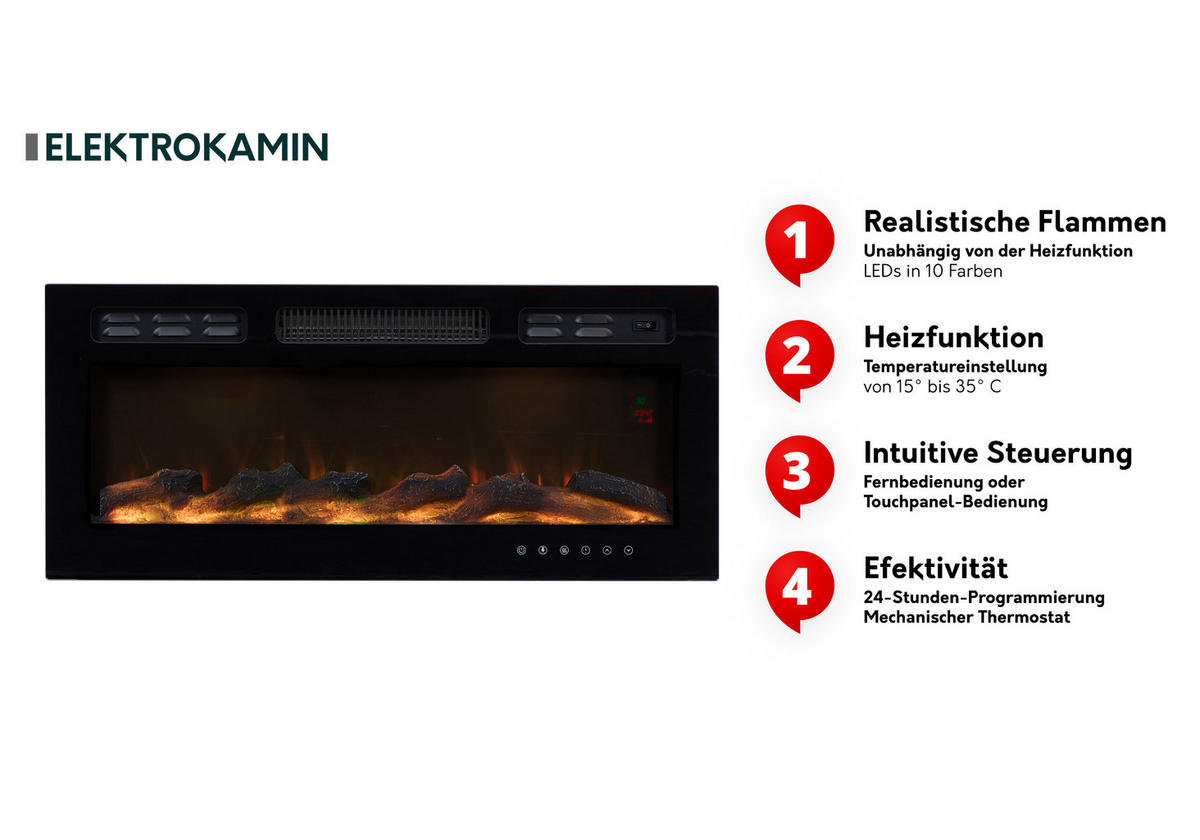 TV-LOWBOARD Picru 2D EF mit Kamin - Kaschmir/Goldfarben, Holzwerkstoff/Kunststoff (214/50/38cm) - MIRJAN24