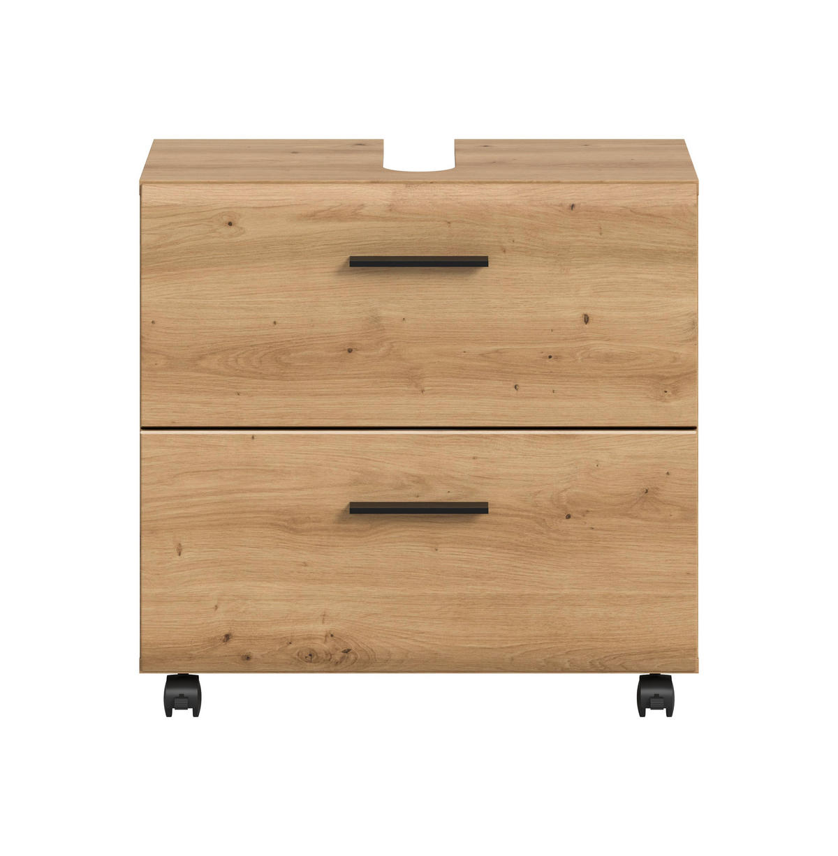WASCHBECKENUNTERSCHRANK auf Rollen ICE (B/H/T: ca. 60/58/30 cm) in Artisan Oak Nachbildung/Artisan Oak Nachbildung - Eiche Artisan, Holzwerkstoff (60/58/30cm)