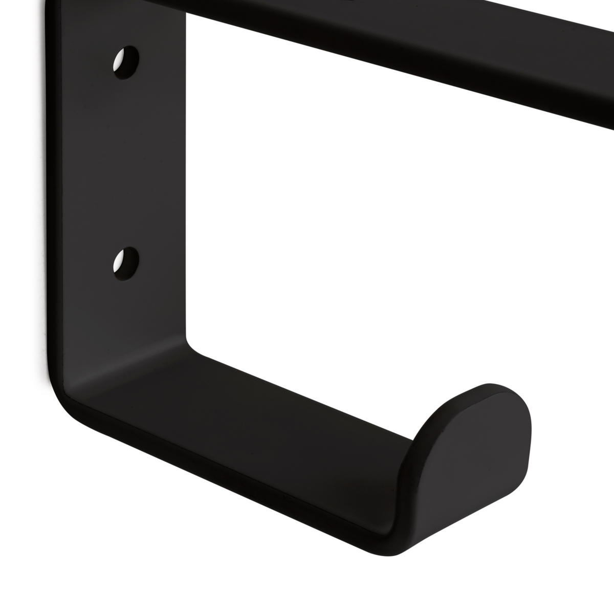 TRÄGER-SET für Regale in Holz Shelf mit integriertem Aufhänger, Stahl, Schwarz - Schwarz, Metall (3/8/20cm) - EMUCA