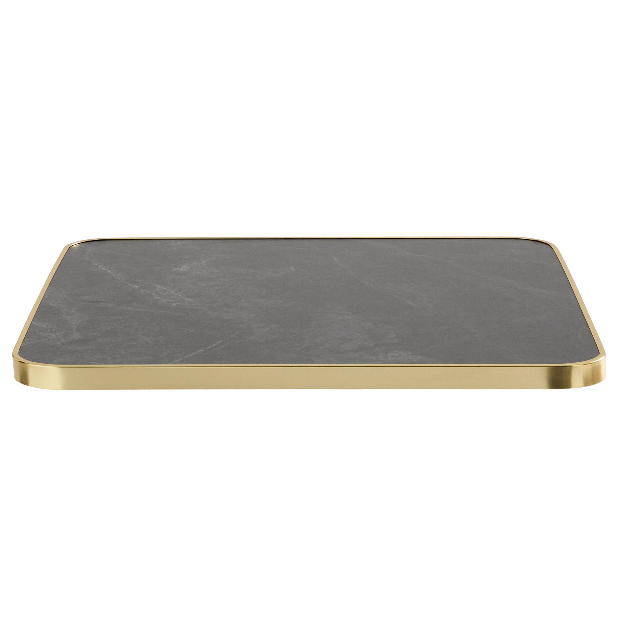 TISCHPLATTE quadratischer 60 cm, Schwarz - Goldfarben/Schwarz, Holz (60/2.5/60cm) - Oviala