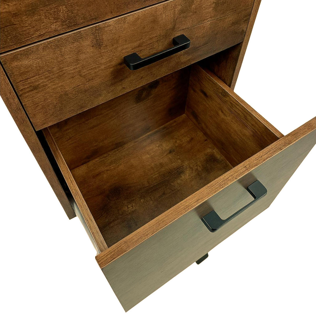 ROLLCONTAINER Holzoptik Dunkelbraun 3 Schubladen 42x40x72 cm - Dunkelbraun, Holzwerkstoff/Metall (42/72/40cm) - Begryf