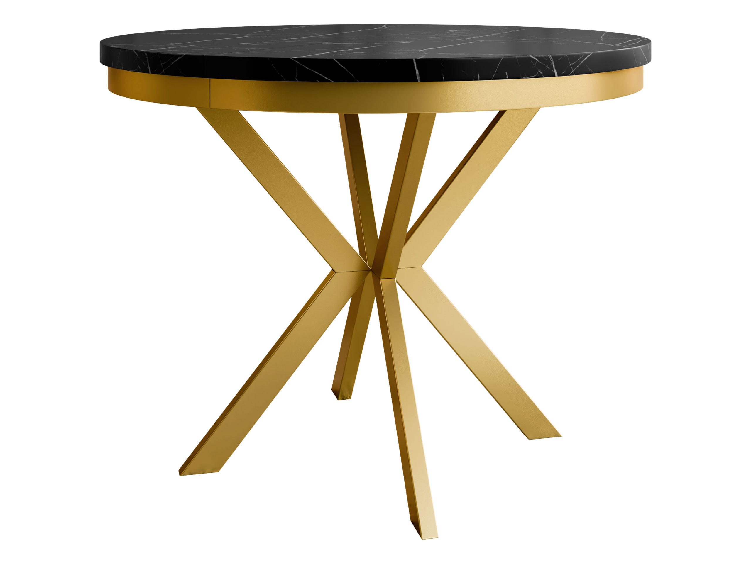 ESSTISCH ausziehbar Edder Gold 100 - Goldfarben/Schwarz, Holzwerkstoff/Metall (100/100/76cm) - MIRJAN24