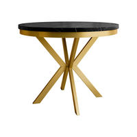 ESSTISCH ausziehbar Edder Gold 100 - Goldfarben/Schwarz, Holzwerkstoff/Metall (100/100/76cm) - MIRJAN24