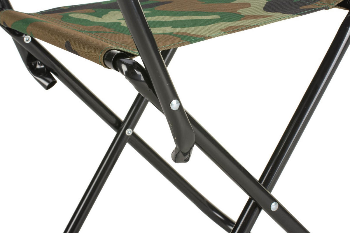 KLAPPSTUHL bis 100 kg - Dunkelgrün/Braun, Textil/Metall (35/58/35cm) - Outtec