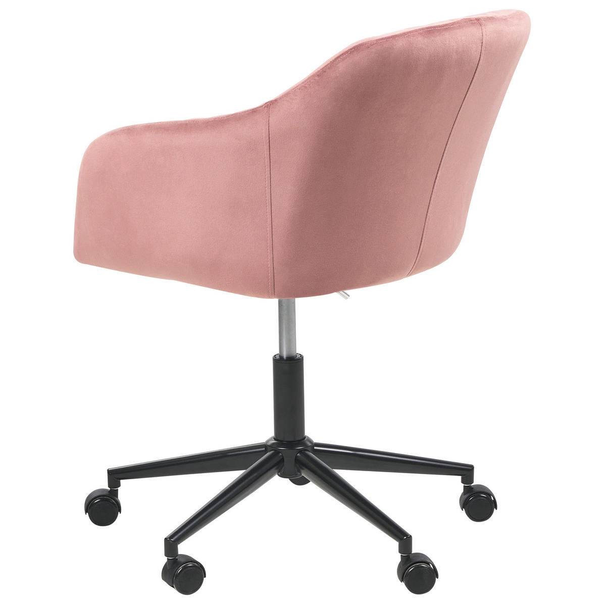 BÜROSTUHL Samtstoff Rosa Venice - Pink/Schwarz, Textil (64/89/64cm) - Beliani