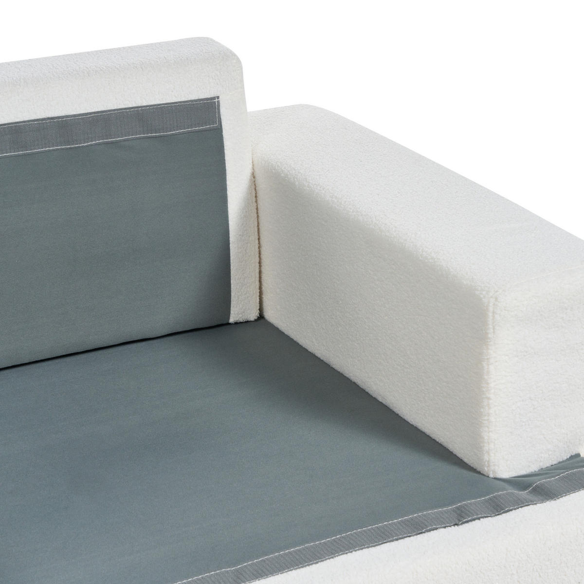 3-SITZER-SOFA Bouclé cremeweiß Alla - Weiß, Textil (208/86/112cm) - Beliani